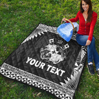 (Custom Personalised) Tonga Coat Of Arms Premium Quilt Simplified Version - Black LT8 - Polynesian Pride