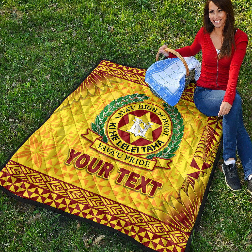 (Custom Personalised) Tonga Vava'u High School Premium Quilt Simplified Version - Gold LT8 - Polynesian Pride