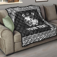 (Custom Personalised) Tonga Coat Of Arms Premium Quilt Simplified Version - Black LT8 - Polynesian Pride
