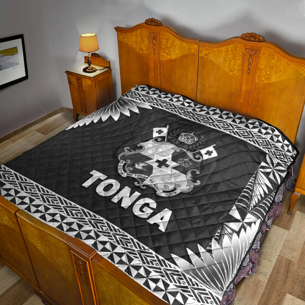 Tonga Coat Of Arms Premium Quilt Simplified Version - Black LT8 - Polynesian Pride