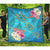 Hawaii Turtle Ocean Tropical Flowers Premium Quilt - Siri Style - AH Blue - Polynesian Pride