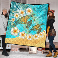 Hawaii Turtle Plumeria Summer Premium Quilt - Sea Style - AH - Polynesian Pride