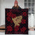 Hawaii Kanaka Polynesian Hula Girl Premium Quilt - Black Style - AH Red - Polynesian Pride