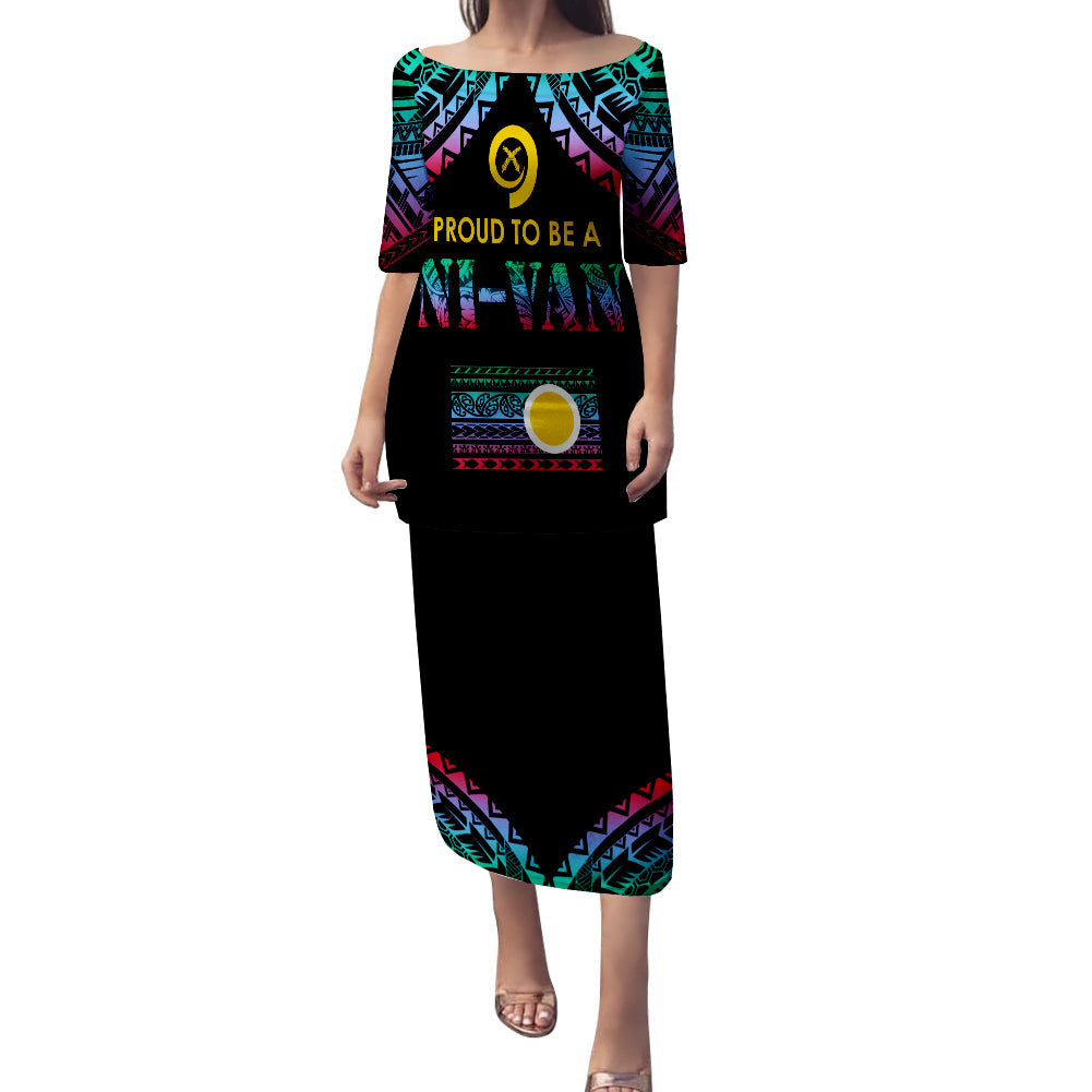 Vanuatu Proud To Be A Ni-Van - Polynesian Pattern Puletasi Dress - Shefa Province LT7 Women Black - Polynesian Pride