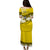 Personalised Fiji Day Puletasi Dress Flying Fijians Masi Kesa Style - Gold LT7 - Polynesian Pride