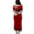 Personalised Fiji Day Puletasi Dress Flying Fijians Masi Kesa Style - Red LT7 - Polynesian Pride