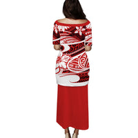 Polynesian Tribal Puletasi Dress Red LT6 - Polynesian Pride