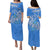 FSM Kosrae State Puletasi Dress Polynesian Floral Tribal LT9 Long Dress Blue - Polynesian Pride