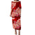 Polynesian Floral Tribal Puletasi Dress - Red LT9 Long Dress Red - Polynesian Pride