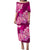 Polynesian Floral Tribal Puletasi Dress - Pink LT9 Long Dress Pink - Polynesian Pride