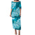 Polynesian Floral Tribal Puletasi Dress - Teal LT9 Long Dress Teal - Polynesian Pride