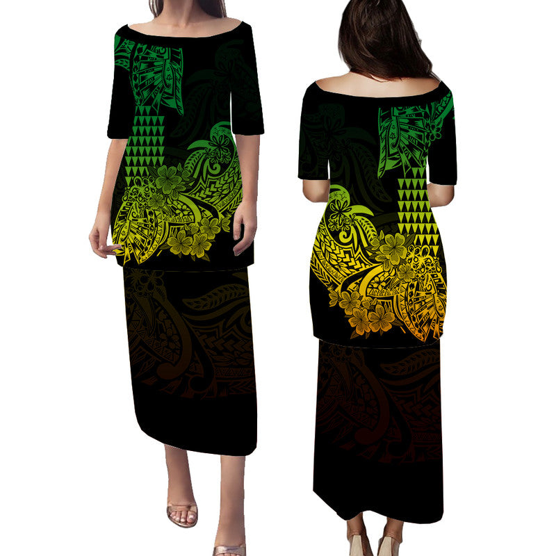 Hawaii Kakau Puletasi Dress Polynesian Floral Tribal Reggae Version LT9 Long Dress Reggae - Polynesian Pride