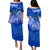 FSM Pohnpei State Puletasi Dress Polynesian Floral Tribal LT9 Long Dress Blue - Polynesian Pride