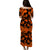 Hibiscus Puletasi Dress Fiji Orange Patterns LT6 - Polynesian Pride