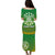 Cook Islands Puletasi Dress Circle Pattern Mix Sea Turtle Green Version LT14 - Polynesian Pride