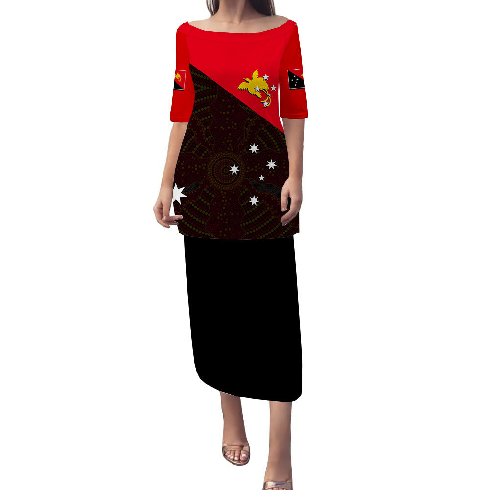 Papua New Guinea And Australia Puletasi Dress LT6 Women Red - Polynesian Pride
