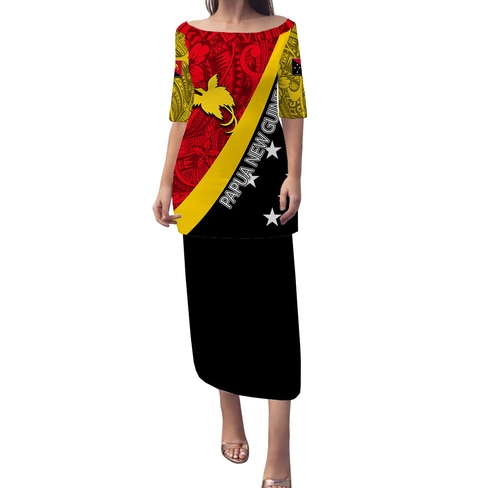 Papua New Guinea Puletasi Dress No.3 LT6 Women Red - Polynesian Pride