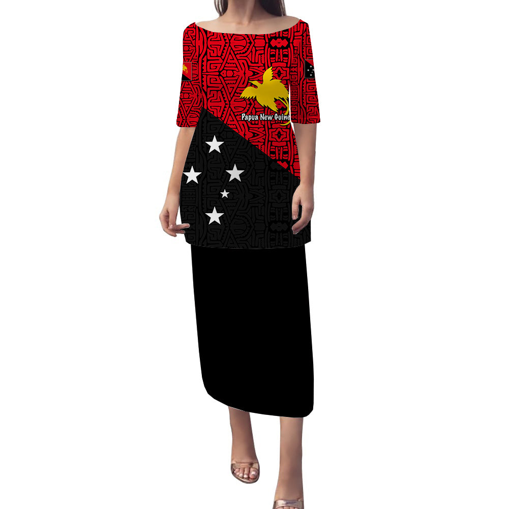Papua New Guinea Puletasi Dress No.4 LT6 Women Red - Polynesian Pride