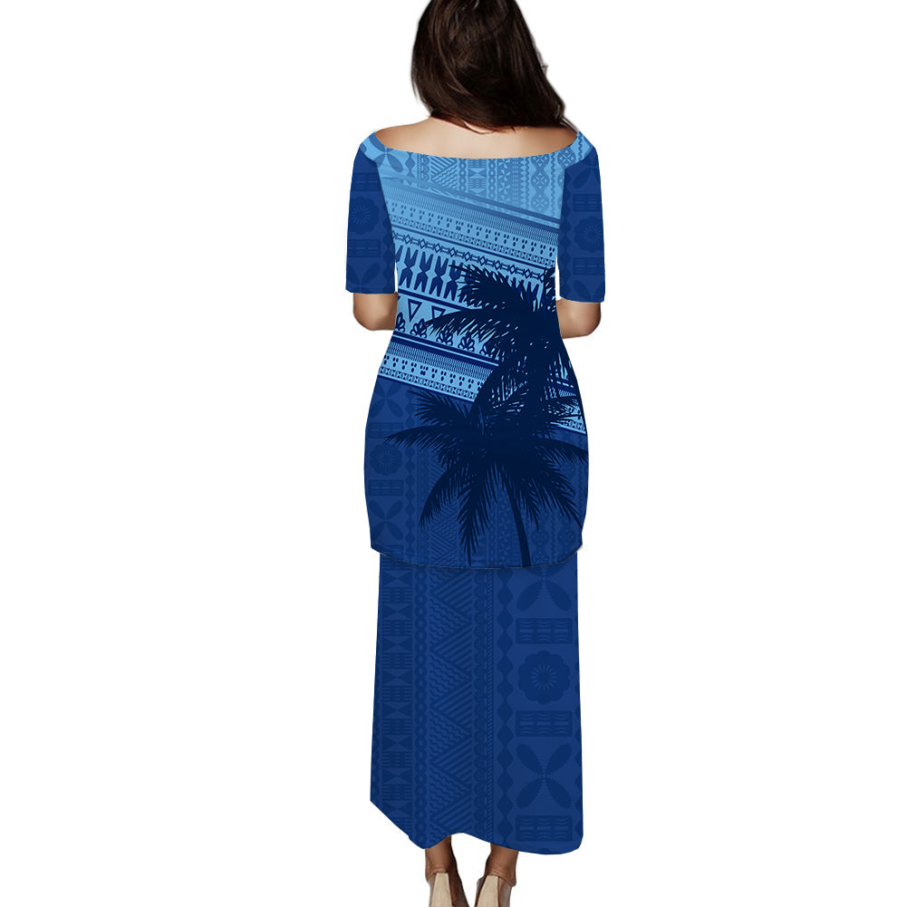 Fiji Puletasi Dress Blue Style LT6 - Polynesian Pride