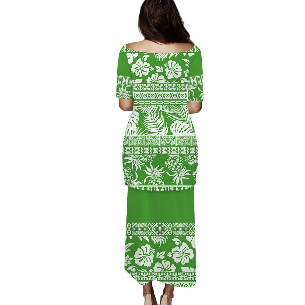 Polynesian Puletasi Dress Hibiscus Tropical Leaves Pattern Ver.06 LT14 - Polynesian Pride