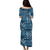 (Custom Personalised) Polynesian Puletasi Dress Blue Tapa Tribal Fabric Pattern LT14 - Polynesian Pride