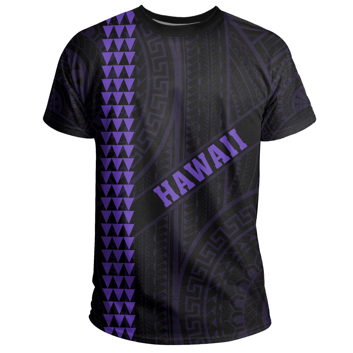 Hawaii Kakau Polynesian Turtle Map T Shirt Ohana Style Purple - Polynesian Pride
