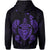 Polynesian Kakau Turtle Ohana Map of Hawaii Zip Hoodie Purple - Polynesian Pride
