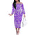 Polynesian Long Sleeves Long Dress Tapa Plumeria Style - Purple LT7 Women Purple - Polynesian Pride