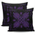 Hawaiian Quilt Maui Plant And Hibiscus Pattern Pillow Covers - Purple Black - AH - Polynesian Pride