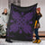 Hawaiian Quilt Maui Plant And Hibiscus Premium Blanket - Purple Black - AH - Polynesian Pride