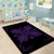 Hawaiian Quilt Maui Plant And Hibiscus Pattern Area Rug - Purple Black - AH - Polynesian Pride