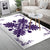 Hawaiian Quilt Maui Plant And Hibiscus Pattern Area Rug - Purple White - AH - Polynesian Pride