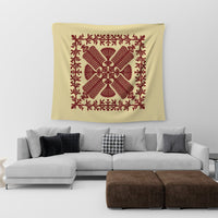 Hawaii - Queen Kapi'olani's Quilting Style Tapestry AH Wall Tapestry Beige - Polynesian Pride
