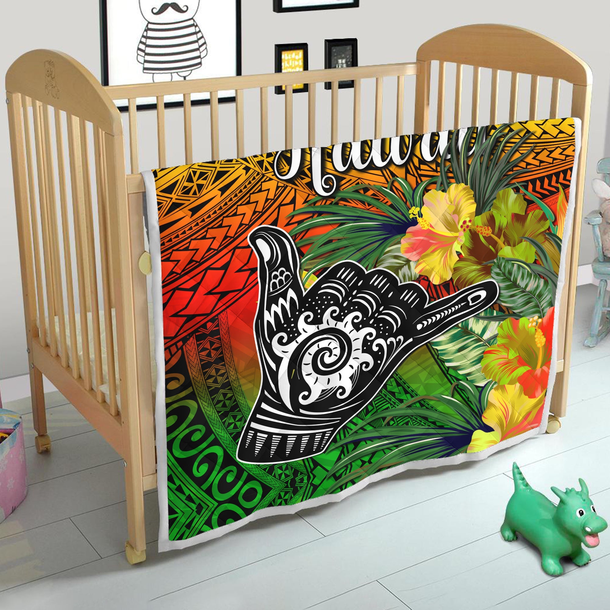 The Shaka Hawaii Premium Quilt Tropical Flowers Reggae Version LT13 Reggae - Polynesian Pride