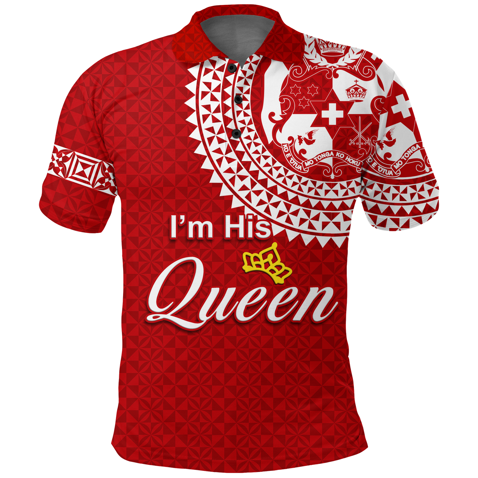 Custom Valentine Day Tonga Couple Love Queen Polo Shirt Tongan Turtle LT12 Red - Polynesian Pride