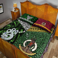 New Zealand And Vanuatu Quilt Bed Set Together - Green LT8 - Polynesian Pride