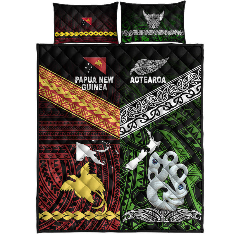 New Zealand And Papua New Guinea Quilt Bed Set Together - Green LT8 - Polynesian Pride