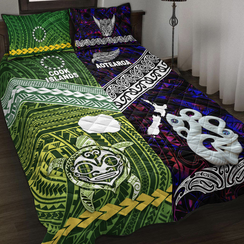 New Zealand And Cook Islands Quilt Bed Set Together - Purple LT8 Purple - Polynesian Pride