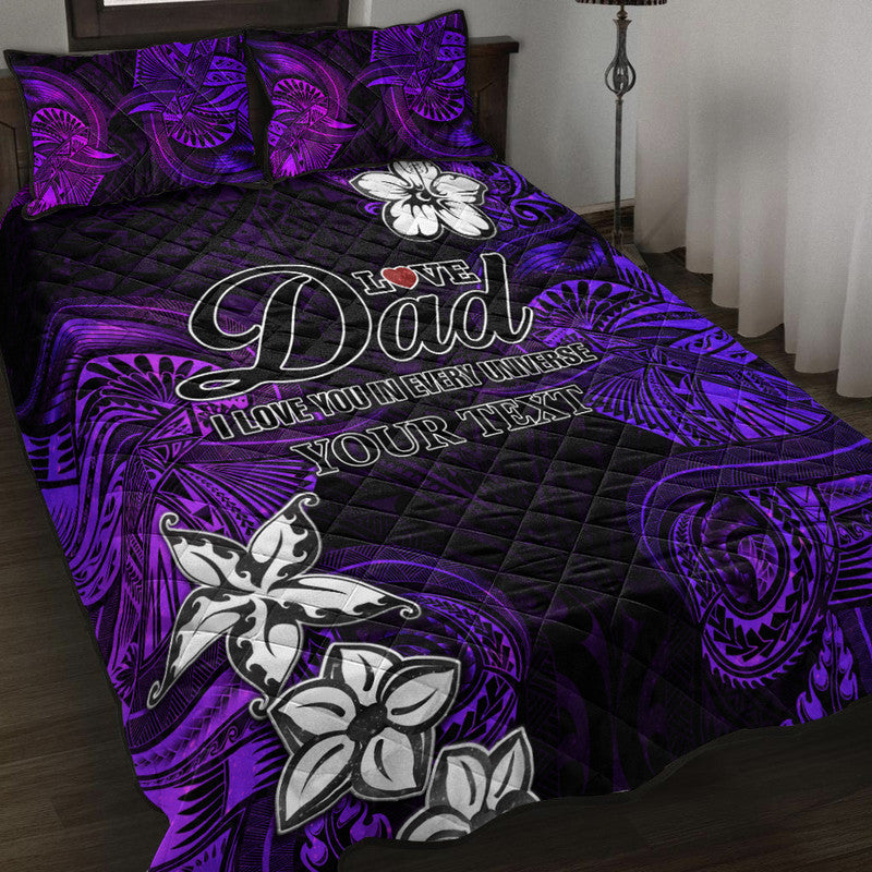 (Custom Personalised) Polynesian Fathers Day Quilt Bed Set I Love You In Every Universe - Purple LT8 Purple - Polynesian Pride