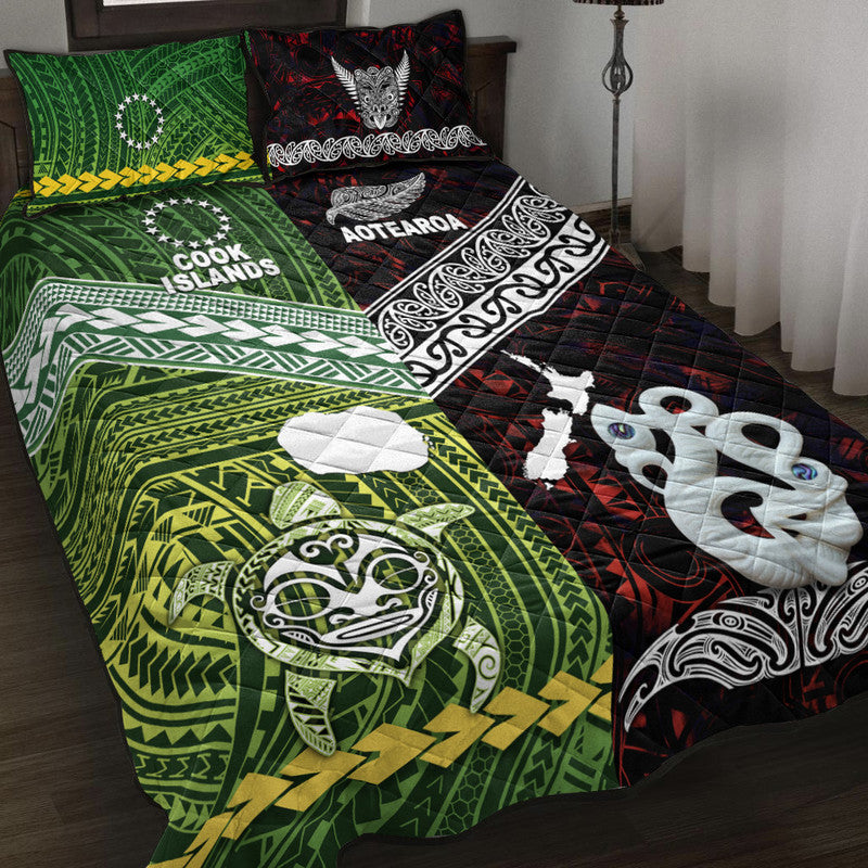 New Zealand And Cook Islands Quilt Bed Set Together - Red LT8 Red - Polynesian Pride