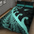 New Zealand Rugby Maori Quilt Bed Set Silver Fern Koru Vibes - Turquoise LT8 - Polynesian Pride