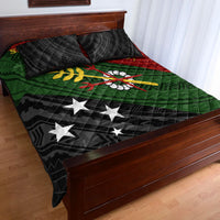(Simbu To The Core) Papua New Guinea Simbu Quilt Bed Set Flag Vibes LT8 King Black - Polynesian Pride