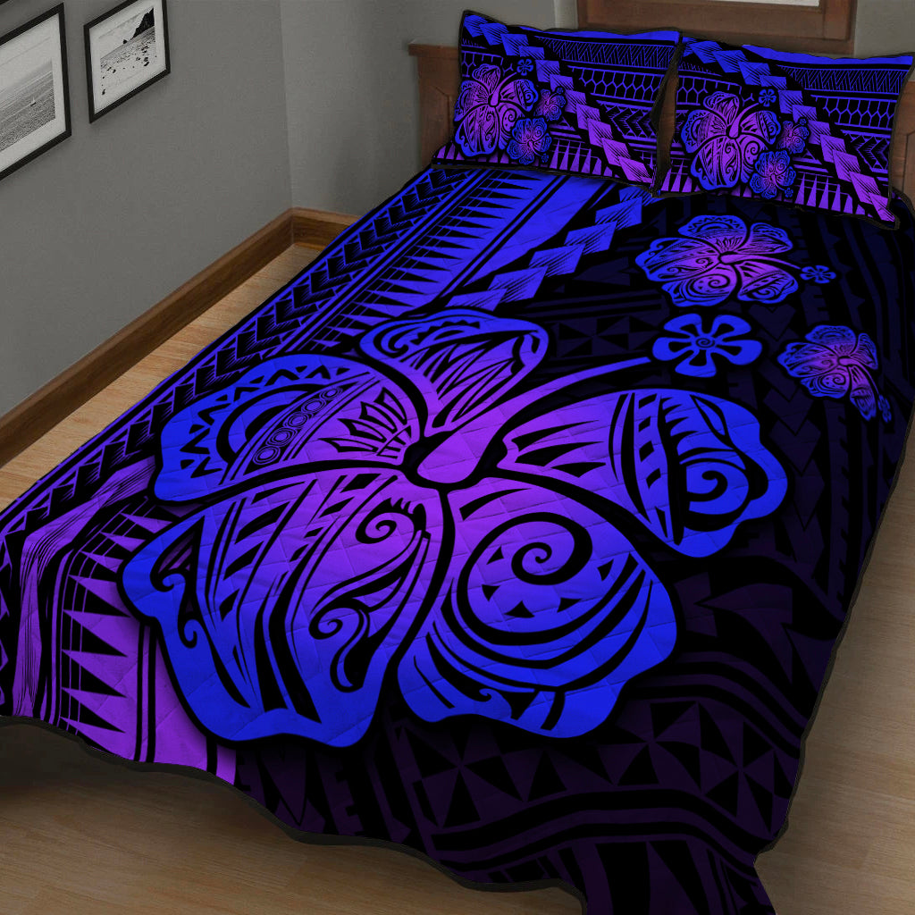 Polynesian Hibiscus Quilt Bed Set Hawaiian Style No.3 LT6 - Polynesian Pride