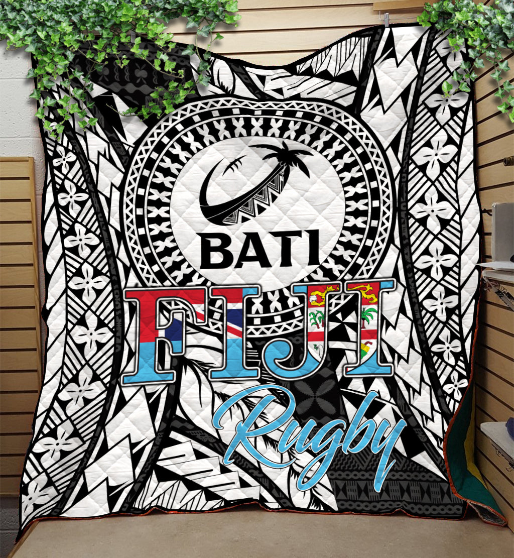 Fiji Rugby Bati Tapa Pattern Quilt - LT2 BLACK - Polynesian Pride