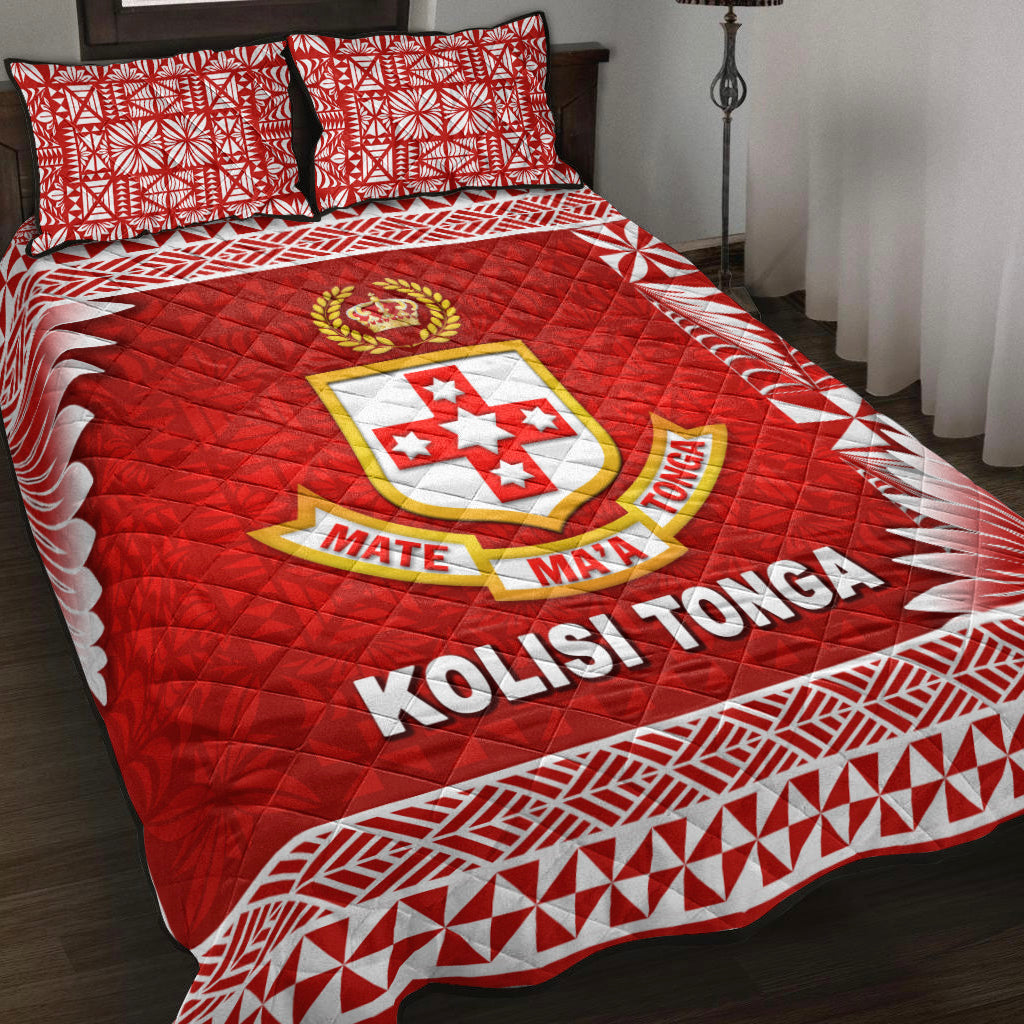Tonga Kolisi Tonga College Quilt Bed Set Simplified Version LT8 Red - Polynesian Pride