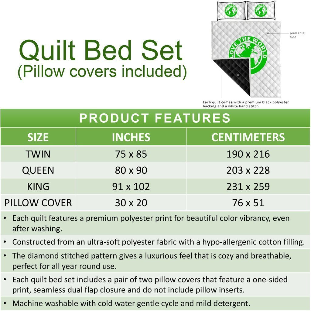 Solomon Islands Quilt Bed Set - Blue Turtle Tribal - Polynesian Pride