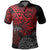 Tahiti Polynesian Polo Shirt Red Turtle Hibiscus Flowing Unisex RED - Polynesian Pride