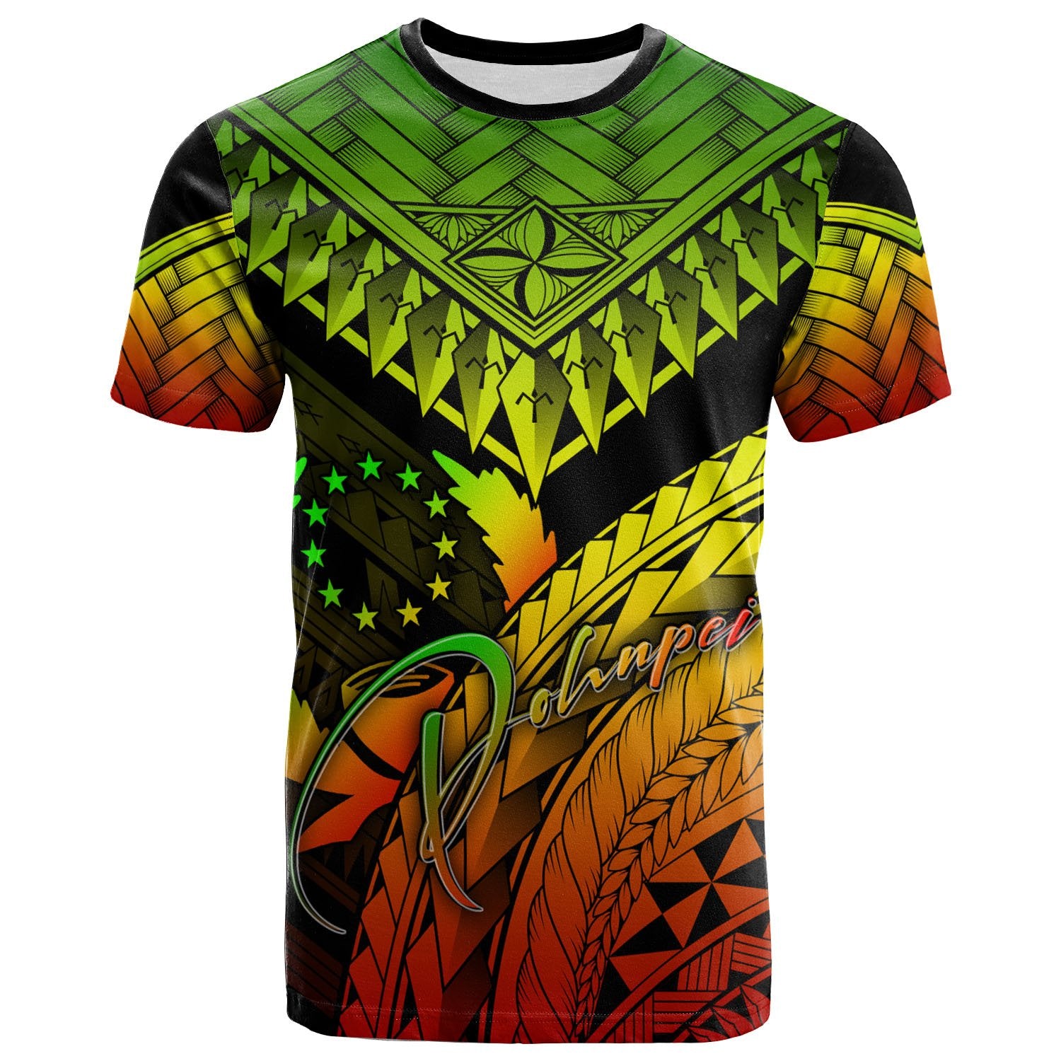 Pohnpei T Shirt Reggae Polynesian Necklace and Lauhala Unisex Reggae - Polynesian Pride