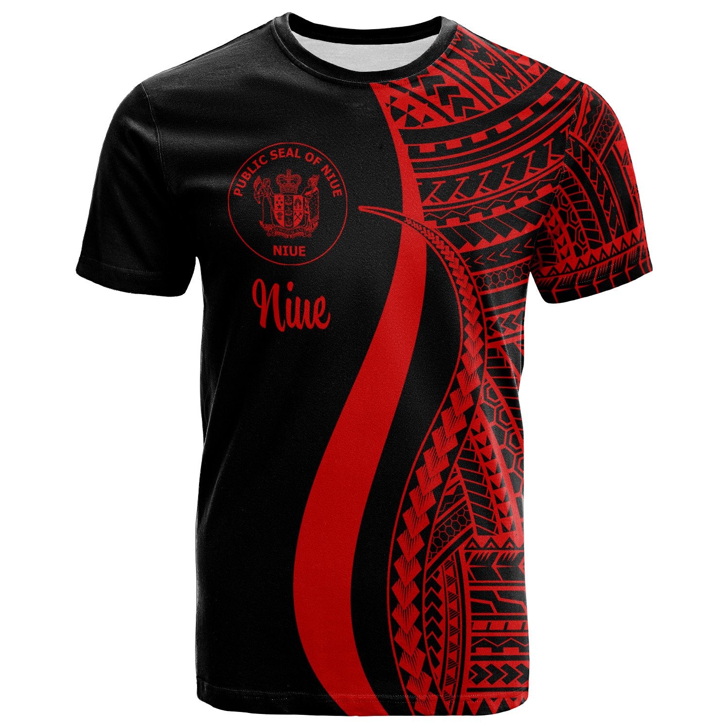 Niue T Shirt Red Polynesian Tentacle Tribal Pattern Unisex Red - Polynesian Pride