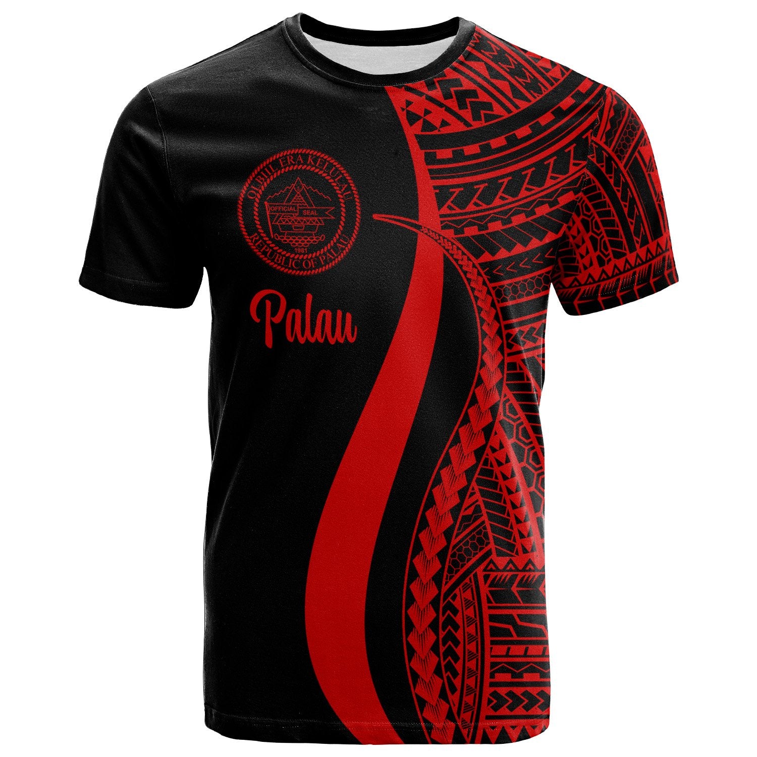 Palau T Shirt Red Polynesian Tentacle Tribal Pattern Unisex Red - Polynesian Pride